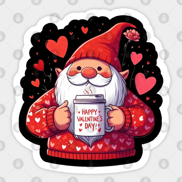 Valentine Gnomes Valentines Day 2024 Sticker by BukovskyART